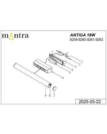 ANTIGA * APLIQUE LED IP44 4000K 18W ORO